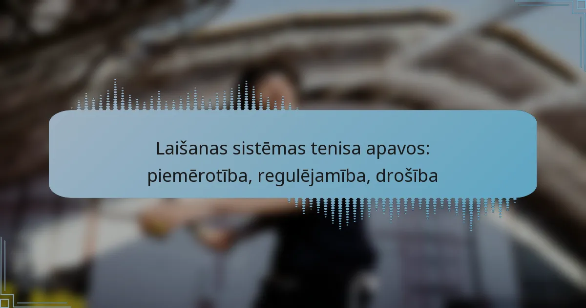 Laišanas sistēmas tenisa apavos: piemērotība, regulējamība, drošība