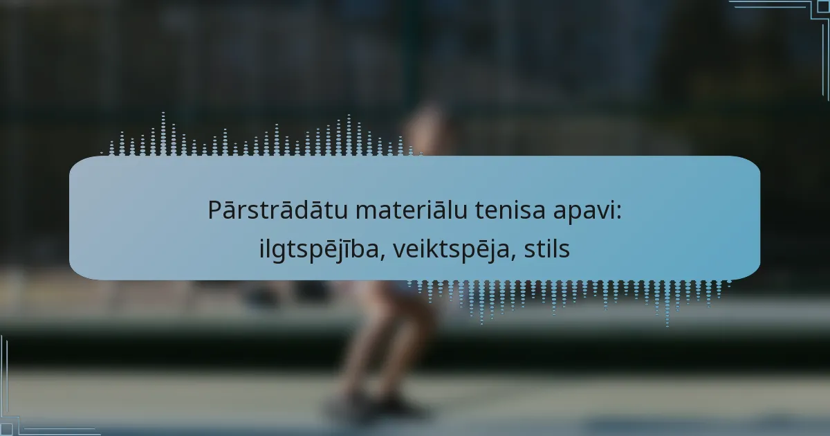 Pārstrādātu materiālu tenisa apavi: ilgtspējība, veiktspēja, stils
