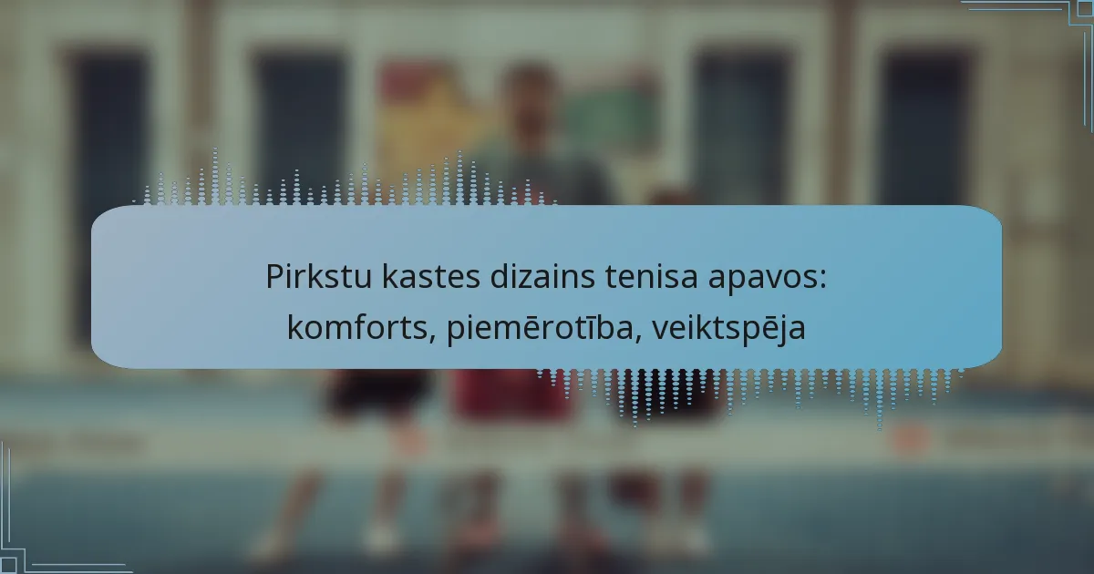 Pirkstu kastes dizains tenisa apavos: komforts, piemērotība, veiktspēja