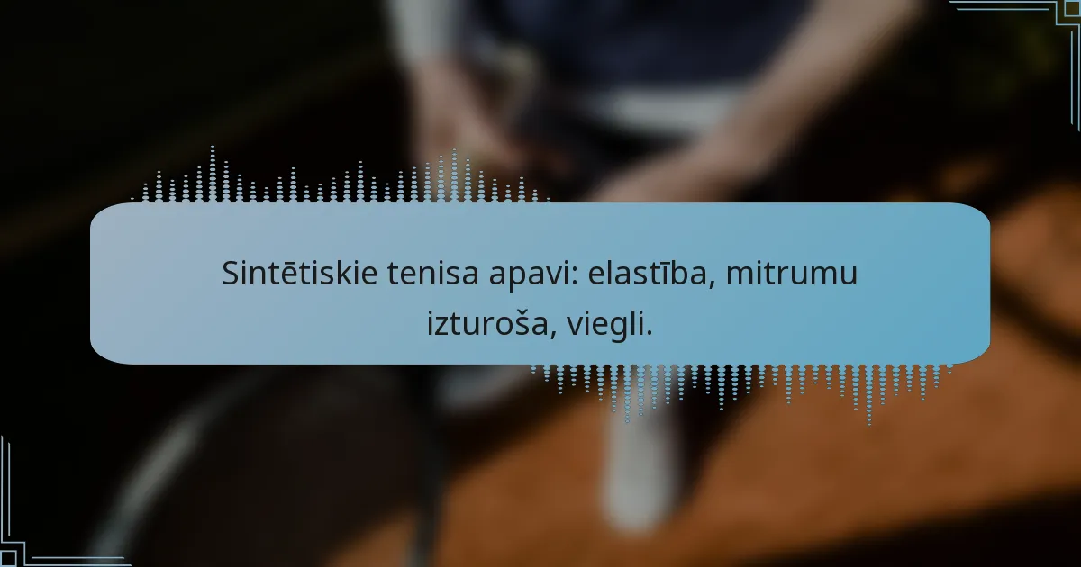 Sintētiskie tenisa apavi: elastība, mitrumu izturoša, viegli.