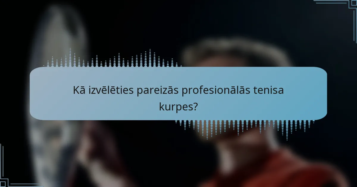 Kā izvēlēties pareizās profesionālās tenisa kurpes?
