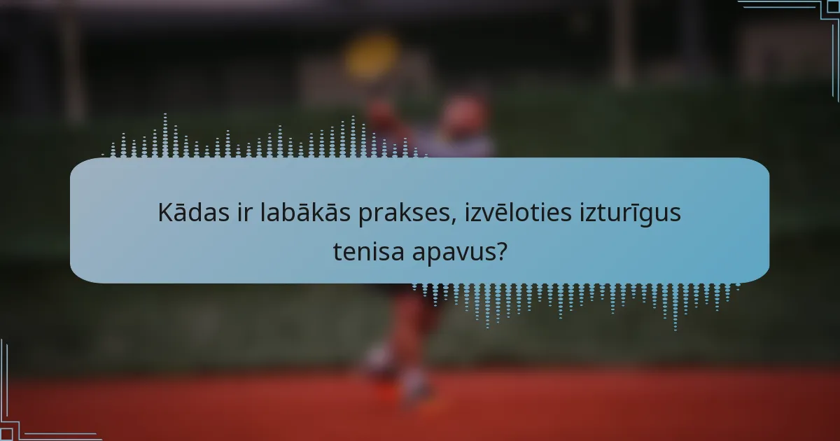 Kādas ir labākās prakses, izvēloties izturīgus tenisa apavus?