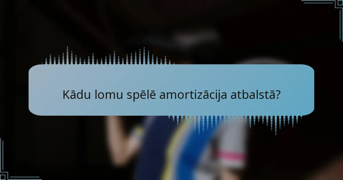 Kādu lomu spēlē amortizācija atbalstā?